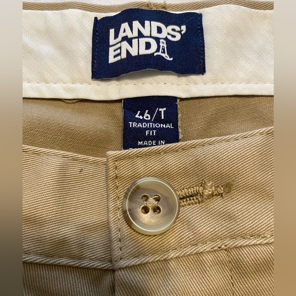 New Men’s Lands’ End Traditional Fit flat front khakis waist size 46 - Picture 3 of 6
